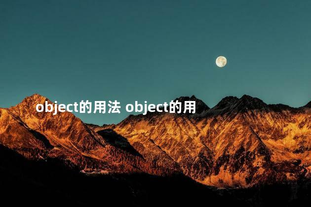object的用法 object的用法及短语